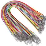 60 Pcs Waxed Necklace Cord, 20 Inch Multi -colored Necklace Cord Bulk DIY Jewellery Making Rope with Lobster for Men Women Pendants Necklaces Bracelets Jewelry Making