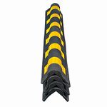 LADWA 1000 mm 4 Pcs Parking Safety Pillar Guard, Rubber Corner Bounce Shaped Guard with Yellow Reflective Tapes For High Visibility - (Pack Of 4)