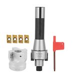 Ejoyous Face Mill Holder, Metal Accuracy Face End Mills, R8 FMB22 Arbor Face Milling Cutter Collet Chuck Holder with Milling Inserts Wrench for Milling Machine Industry Professional Use（400R 50mm）