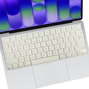 Allinside Keyboard Cover for 2026 MacBook Neo (A18 Pro Chip) & MacBook Air 13"/15" / MacBook Pro 14"/16" (M5 Chip), Ultra-Thin Silicone Laptop Keyboard Protector Skin, US ANSI Layout, Cream White