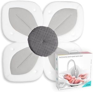 Blooming Bath Baby Bath Seat - Baby Tubs for Newborn Infants to Toddler 0 to 6 Months and Up - Baby Essentials Must Haves - The Original Washer-Safe Flower Seat (Lotus, Gray/Dark Gray)