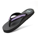 SHAPECRUNCH Women's Arch Support Slippers | Ortho Flipflops with soft MCR footbed - Reduce Pressure on Feet, Joints, and Back (Purple, 5)