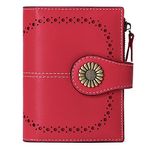 SENDEFN Women's Wallet Genuine Leather RFID Blocking Short Wallet with 16 Card Slots