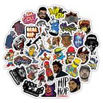 BulbaCraft 37 Pcs Hip Hop Stickers, Strong Adhesive & Waterproof Music Stickers, Hip Hop Vinyl Stickers for Laptops & Water Bottles