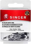 Singer Asst Black and White Professional Style Safety Pins, Multisize, 25-Count