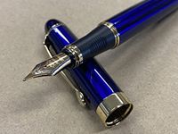 Rhapsody Jinhao x450 Fountain Pen 0.5mm Medium-Fine Nib Ink Pens (Regal-Blue)