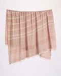 Teema Large Indoor/Outdoor Throw Blanket - 100% Turkish Cotton - Sand Free - Fast Drying - Versatile and Multi-Use - The Tides XL (Rose)