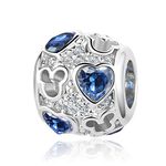 MiniJewelry Mouse Love Heart Blue Crystal Birthstones Bead Charm Compatible with Pandora Bracelets Women Daughter Wife Mum Birthday Christmas