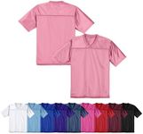 Blank Football Jerseys for Men,Plain Practice Sports Uniform Tops Youth Athletic Shirt Women White Black Red Pink Navy S-4XL, Pink, Large