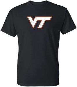 NCAA Officially Licensed College - University Team Mascot/Logo Basic T Shirt, Virginia Tech Hokies Black, Large