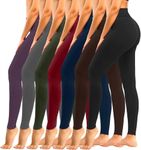 we fleece 7 Pack High Waisted Leggings for Women Tummy Control Soft Workout Yoga Pants