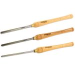 Hurricane Turning Tools, HSS, 3 Piece Bowl Gouge Set (1/4", 3/8 and 1/2" Flute), Standard Series Woodturning Tools