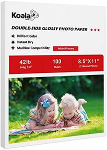 Koala Brochure Paper Double Side Glossy for Printing Photo 8.5X11 Inches 100 Sheets Compatible with Inkjet Printer 42LB