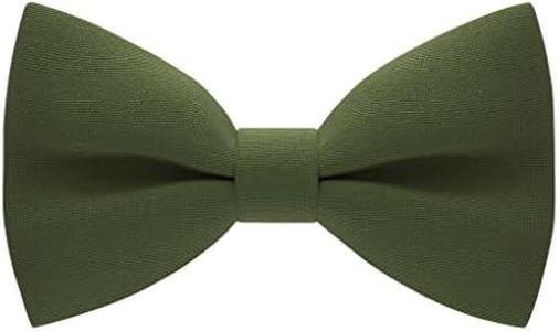 Bow Tie House Babies Classic Pre-Tied Bow Tie Formal Solid Tuxedo (Small, Asparagus)