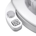 Bidet Attachment for Toilet UK,Samodra 8.0 Spa Bidet Toilet Seat Attachment with Non-Electric Self-Cleaning Dual Nozzles Posterior & Feminine Wash Cold Water,Adjustable Water Pressure (Chrome)