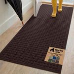 GORILLA GRIP Front Door Mat, 72x24, Indoor Outdoor Ultra Absorbent HydroAbsorb Doormat, Absorbs Up to 2.75 Cups of Water, Stain and Fade Resistant, Rubber Backing Doormats, Captures Dirt, Coffee