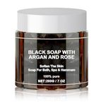 MS MAGIC SECRET Moroccan Beldi Soap – Natural Organic Black Soap for Exfoliating, Detoxifying, and Hydrating Skin – Ideal for Body Scrub, Spa & Hammam Rituals, Removes Dead Skin Cells 200 grams