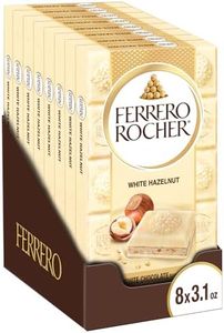 Ferrero Rocher Premium Chocolate Bars, 8 Pack, White Chocolate Hazelnut, 3.1 oz Each