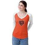 FOCO womens Nfl Team Logo Ladies Fashion Raglan Top Shirt, Big Logo Solid, Large US