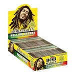 Bob Marley Cigarette Rolling Paper 50 1 1/4" Leaves Pk, Pure Hemp 25 Packs 1.25" Size