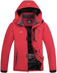 FTIMILD Men's Snow Jacket Waterproof Ski Jackets Windproof Mountain Rain Jacket Red