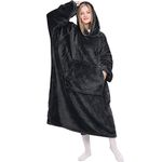 Kpblis Wearable Blanket Hoodie for Women and Men, Oversized Wearable Hoody Blanket Sweatshirt, Warm and Cozy Giant Wearable Fleece Blanket with Sleeves and Giant Pocket for Adults and Kids, Dark Gray