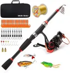 Collapsible Fishing Rod and Reel Combo, BalanZze Telescopic Fishing Rod with Spinning Reel, Portable Collapsible Fishing Pole Kit for Saltwater and Freshwater