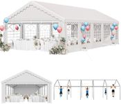 YITAHOME 16x32FT Party Tent Heavy Duty PVC Wedding Event Shelters White Upgraded Galvanized Ripple Canopy with Large Roof Removable Sidewalls & 3 Storage Bags 600D Oxford Commercial