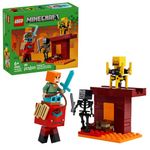 LEGO Minecraft The Nether Lava Battle Toy and Playset - Building Minecraft Toy for Kids, Ages 6+ - Alex, Wither Skeleton, Blaze and Strider Figures for Pretend Play - Gift Idea for Birthdays - 21266