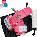 LEVIERO Gymnastics Grips Set, Grips for Gymnastics Girls, Dowel Grips with Soft Leather, Hook and Loop Wrist Straps, and Adjustable Finger Holes, for All Ages - (Pink, 2)