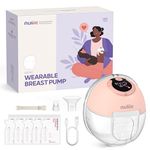 Nuliie Electric Breast Pump Hands-Free S32, Wearable Portable Breast Pumps 4 Modes 9 Levels, 24MM Comfortable Flange, More Private, Replaced Accessories Included (1 Pack, Pink)