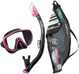 TUSA Sport Adult Serene Mask and Snorkel Combo, Black/Hot Pink,UC-1625PQB-HP