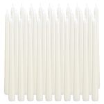 qinxiang 30 Pack Ivory Taper Candles, 10 inch (H) Dripless, Unscented Dinner Candle, Smokeless Taper Candles, Paraffin Wax with Cotton Wicks, Approxinately 7-8Hours Burn Time