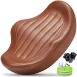 CDYWD Noseless Oversized Bike Seat for Men Women Comfort, Extra Wide Padded Bicycle Seat Cushion, Large Comfortable Bike Saddle for Peloton, Stationary Exercise Bike, Beach Cruiser, City Bike, Ebike