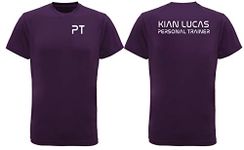 The T-Shirt Barnicle Men - TriDri - Gym Tshirt - Personalised - Personal Trainer PT Front and Back Purple