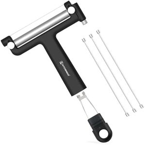 KITCHENDAO Adjustable Wire Cheese Slicer Cutter, 50% Stronger Wires with 2nd Gen Wire Fixing Mechanism, Adjustable Hand-Held Wire Cheese Cutter, Quick Replacement, Dishwasher Safe, with 3 Extra Wires