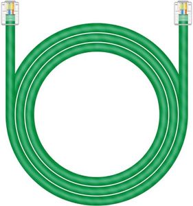 NECABLES CAT5E RJ11 Data Cable DSL Cable 6ft Heavy Duty High-Speed DSL Modem Cable UTP Compatible with ATT RJ11 6P4C Male to Male Green - 6 Feet