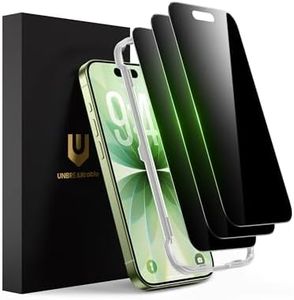 UNBREAKcable Privacy Screen Protector for iPhone 17 (6.3"), 25° Anti-Spy Tempered Glass, Easy Install Alignment Frame, Case-Friendly, 9H Hardness, Anti-Fingerprint, 3-Pack
