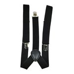 BRACES SUSPENDERS ADJUSTABLE PLAIN NEON SKULL PIANO MEN WOMENS UNISEX NEW[Black]