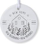 New Home Ornament 2024, House Warming Ceramic Ornament Gifts, New House New Beginning, Housewarming Gift Presents for Women, Couple, New Home Gifts for Home, New Home Owners Gift Idea