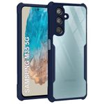 TheGiftKart Shockproof Crystal Clear Back Cover Case for Samsung Galaxy M35 5G | 360 Degree Protection | Protective Design | Transparent Back Cover Case for Samsung M35 5G (PC & TPU, Blue Bumper)