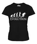 Candymix - Speedball Evolution of Man - Ladies Fitted T Shirt Top T-Shirt, Size 2X-Large, Colour Black