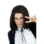 ALLAURA - Assassin Wick Wig Hitman Black Keanu Wig 90s Mens Costume - Black Vincent Vega Wig Hairstyle Can Tie into Ponytail