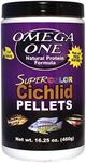 Omega One Super Color Sinking Cichlid Pellets, 2mm Small Pellets, 16.25 oz