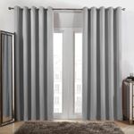 Dreamscene Bedroom Blackout Curtains Silver Eyelet, Thermal Modern Decorative Curtains for Living Room Bedroom Home Insulated Summer Winter Soft Curtains, 66x54”