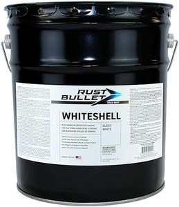 RUST BULLET WhiteShell - Gloss White - 5 Gallon - UV Resistant Rust Preventive Coating, Corrosion Control & Long-Lasting Protection for Metal