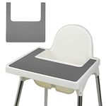 Vicloon High Chair Placemat, Silicone High Chair Mat Silicone Placemat Design for IKEA Antilop High Chair, BPA Free Easy to Clean, for Toddlers and Babies (Grey)