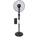 Belaco Stand Fan Pedestal fan 16" Oscillating Free Stand Fan Floor fan, 7.5 Hour Timer, Remote Control 45W adjustable height