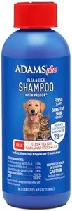 ADAMS Plus Flea & Tick Shampoo with Precor IGR for Cats, Kittens, Dogs & Puppies Over 12 Weeks Of Age, Sensitive Skin Flea Treatment, Kills Adult Fleas, Flea Eggs, Ticks, and Lice, 6 Ounces
