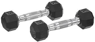 SPRI Dumbbells Hand Weights Set of 2-3 lb Rubber Hex Chrome Handle Exercise & Fitness Dumbbell for Home Gym Equipment Workouts Strength Training Free Weights for Women, Men